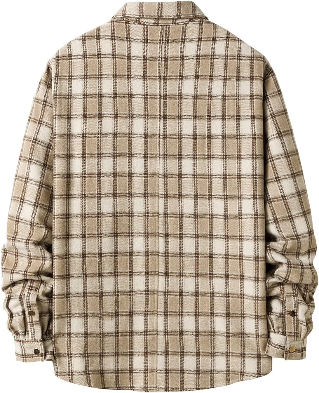 Mens Casual Cotton Plaid Shirts Long Sleeve Button-Down Flannel Overshirt Jacket - Picture 93 of 112