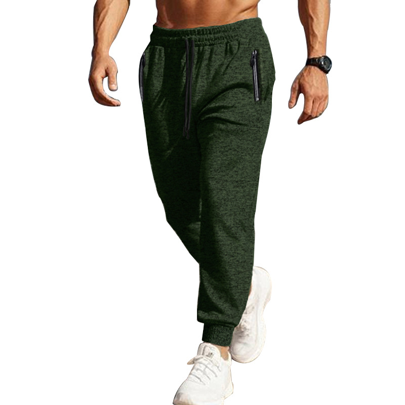 Men's Fleece Sports Pants Casual Sweatpants Zipper Pocket Jogging Pants Trousers - Picture 26 of 28