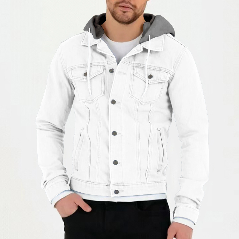Men's Coat Spring Autumn Solid Color Windproof Warm Hooded Casual Sports Jackets - Picture 24 of 29