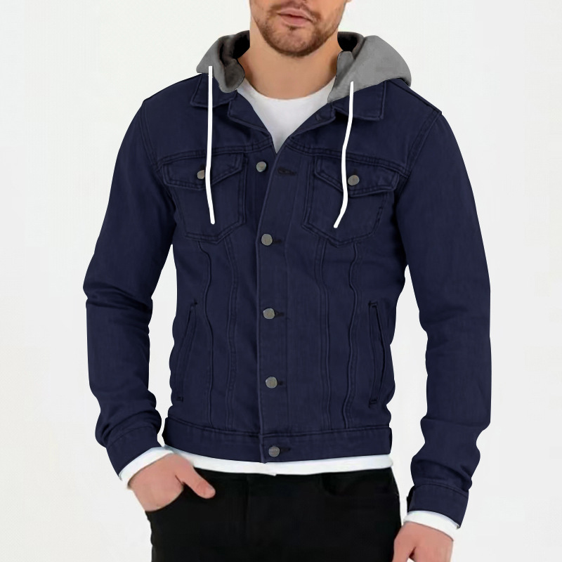 Men's Coat Spring Autumn Solid Color Windproof Warm Hooded Casual Sports Jackets - Picture 26 of 29