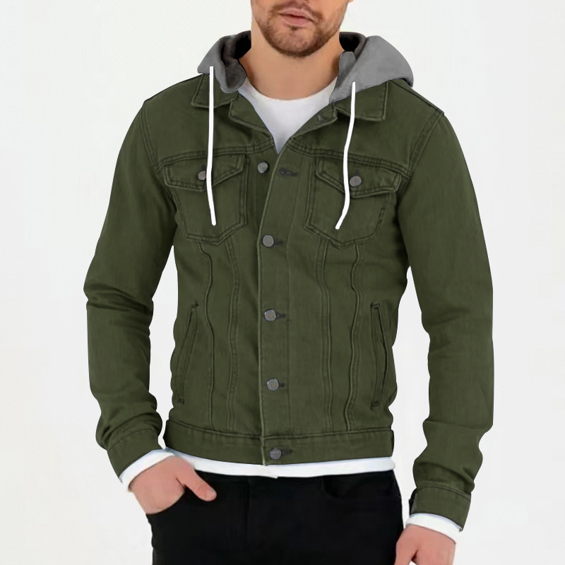 Men's Coat Spring Autumn Solid Color Windproof Warm Hooded Casual Sports Jackets - Picture 28 of 29