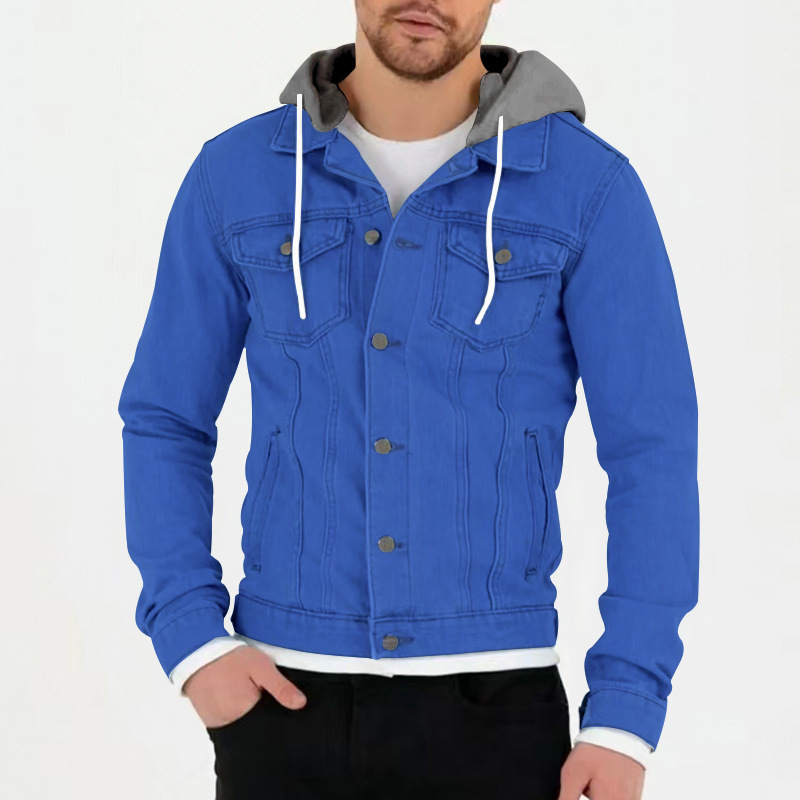 Men's Coat Spring Autumn Solid Color Windproof Warm Hooded Casual Sports Jackets - Picture 29 of 29