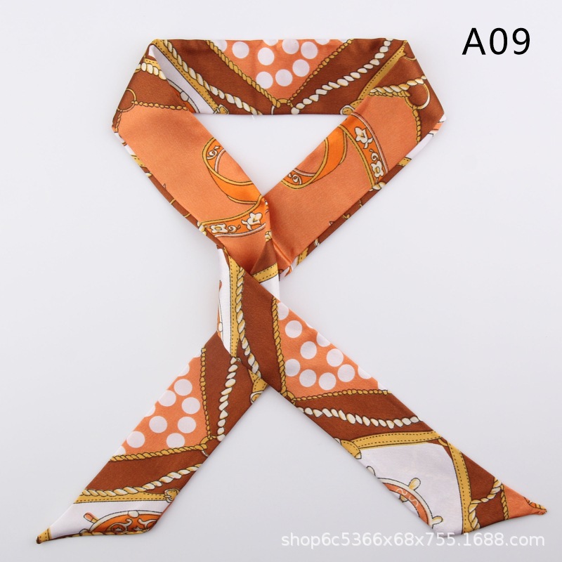 2pcs Skinny Long Silk Scarf Satin Ribbon Neck Tie Handle Bag Ribbons Headband - Picture 14 of 82