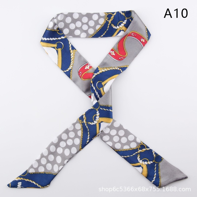 2pcs Skinny Long Silk Scarf Satin Ribbon Neck Tie Handle Bag Ribbons Headband - Picture 15 of 82