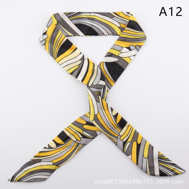 2pcs Skinny Long Silk Scarf Satin Ribbon Neck Tie Handle Bag Ribbons Headband - Picture 17 of 82