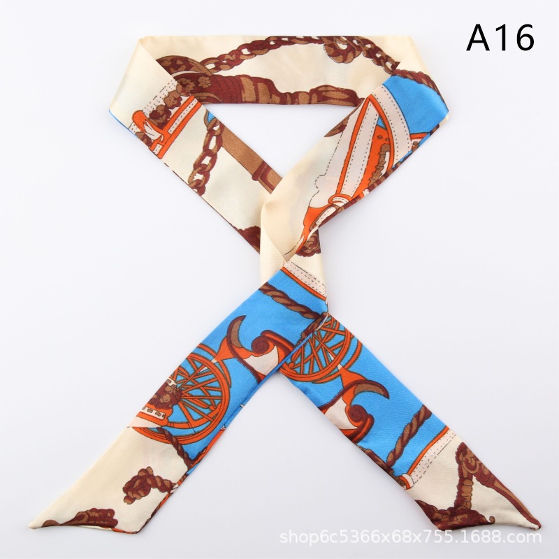 2pcs Skinny Long Silk Scarf Satin Ribbon Neck Tie Handle Bag Ribbons Headband - Picture 21 of 82
