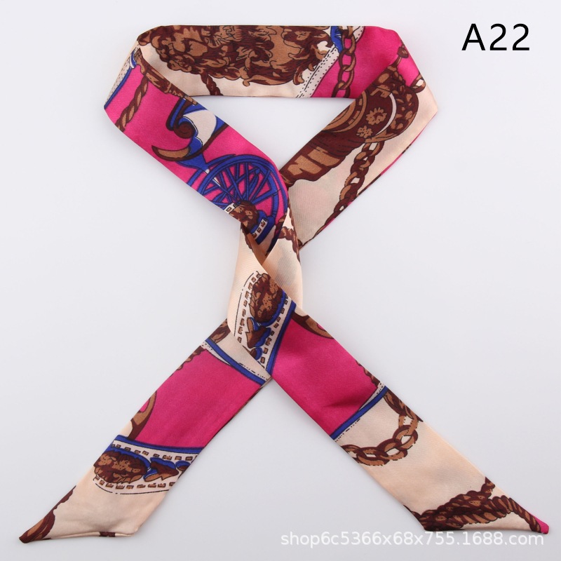 2pcs Skinny Long Silk Scarf Satin Ribbon Neck Tie Handle Bag Ribbons Headband - Picture 27 of 82