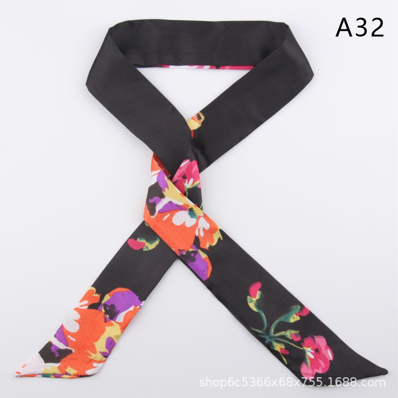 2pcs Skinny Long Silk Scarf Satin Ribbon Neck Tie Handle Bag Ribbons Headband - Picture 37 of 82