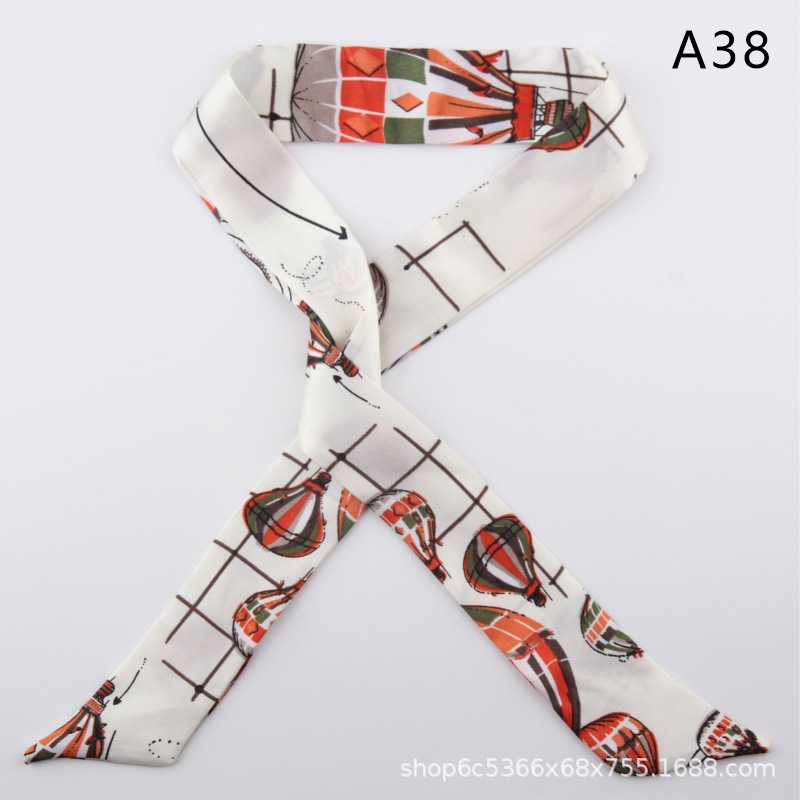 2pcs Skinny Long Silk Scarf Satin Ribbon Neck Tie Handle Bag Ribbons Headband - Picture 43 of 82