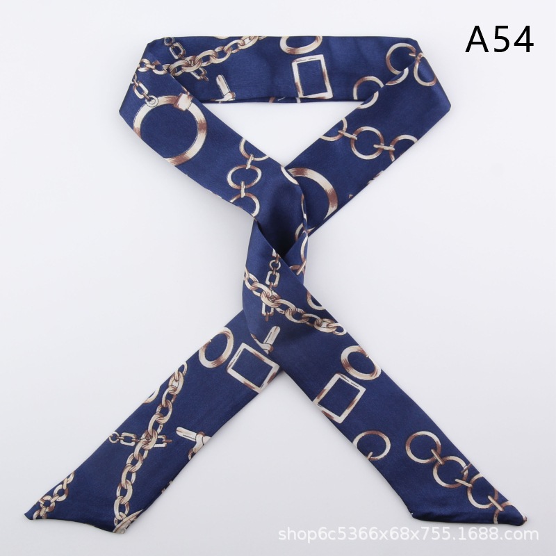 2pcs Skinny Long Silk Scarf Satin Ribbon Neck Tie Handle Bag Ribbons Headband - Picture 59 of 82