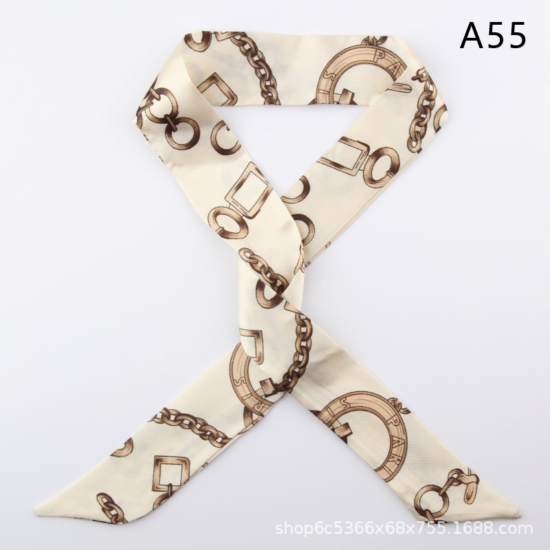 2pcs Skinny Long Silk Scarf Satin Ribbon Neck Tie Handle Bag Ribbons Headband - Picture 60 of 82
