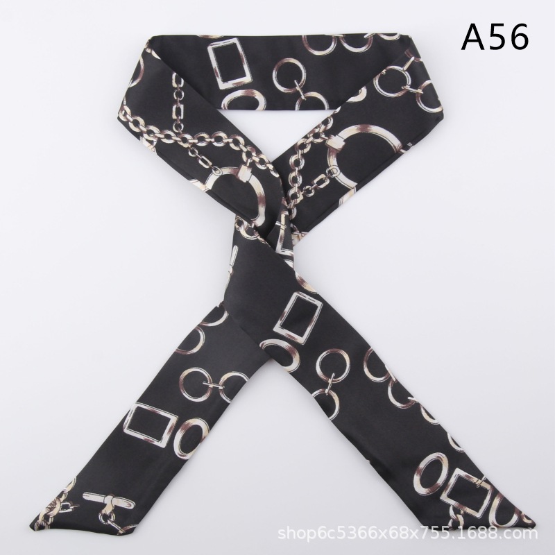 2pcs Skinny Long Silk Scarf Satin Ribbon Neck Tie Handle Bag Ribbons Headband - Picture 61 of 82