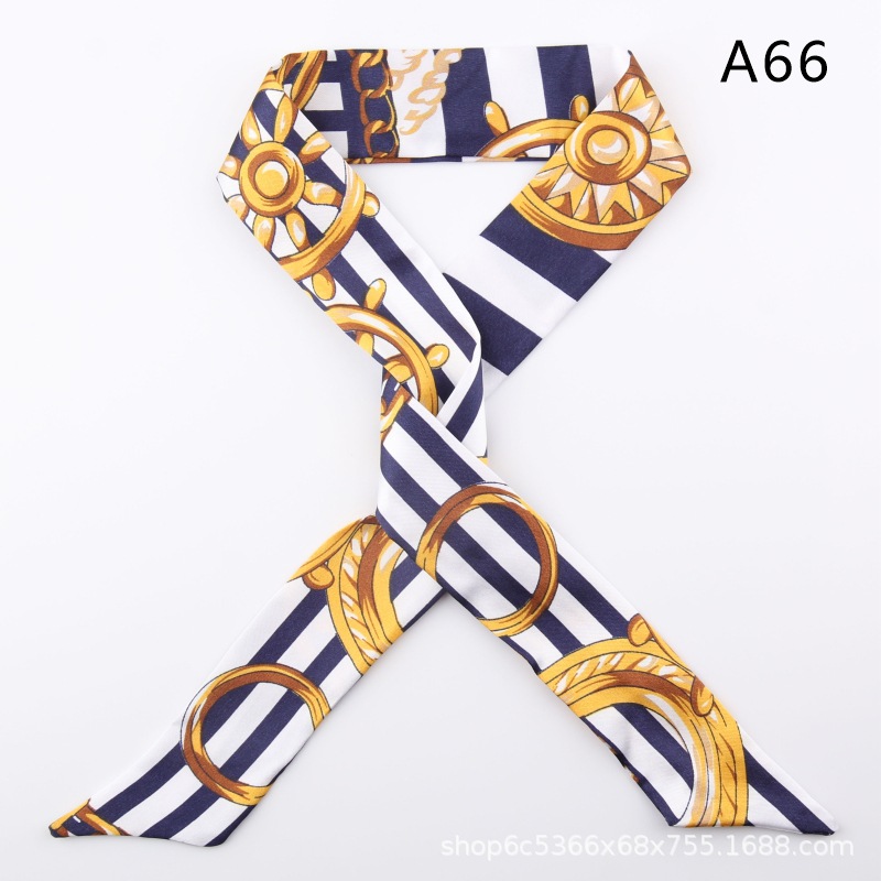 2pcs Skinny Long Silk Scarf Satin Ribbon Neck Tie Handle Bag Ribbons Headband - Picture 71 of 82