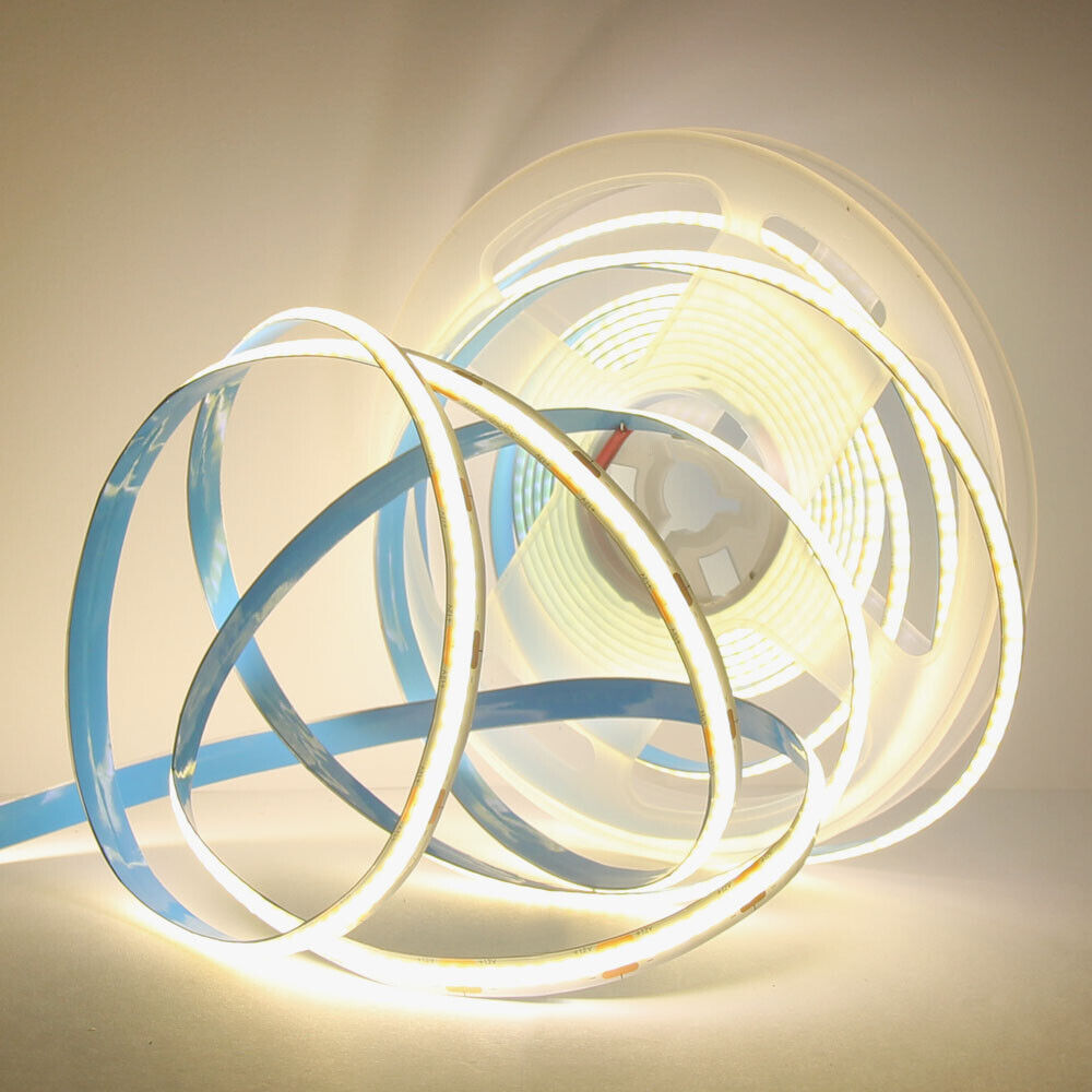 1M 5M 10M COB LED Strip 12V 24V High Density Flexible FOB Led Tape Rope Lights