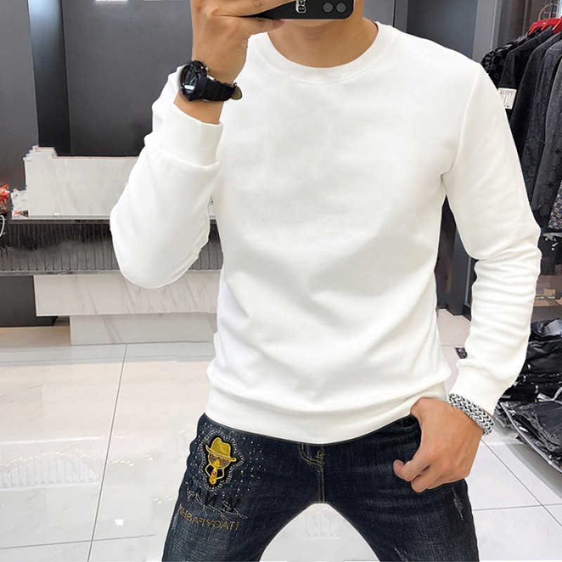 Solid color sweatshirt autumn and winter round neck long sleeve bottoming shirt - Picture 6 of 11