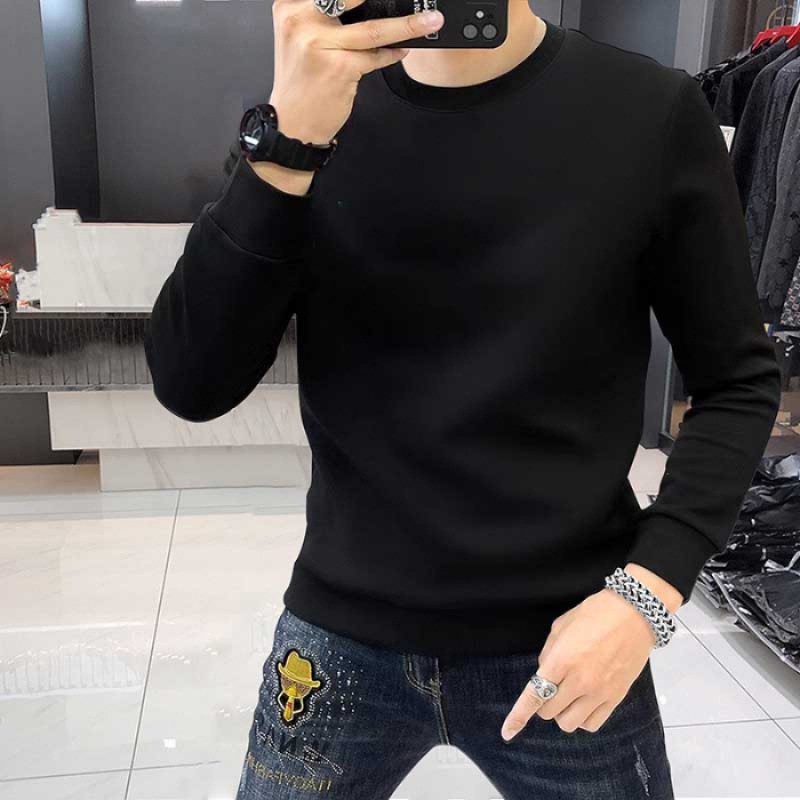 Solid color sweatshirt autumn and winter round neck long sleeve bottoming shirt - Picture 7 of 11