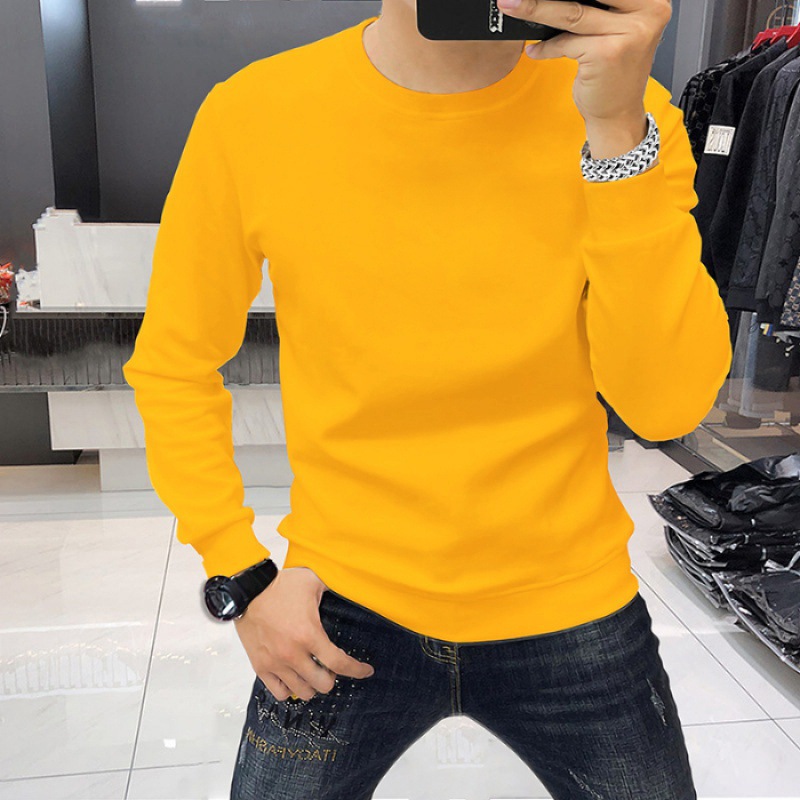 Solid color sweatshirt autumn and winter round neck long sleeve bottoming shirt - Picture 8 of 11