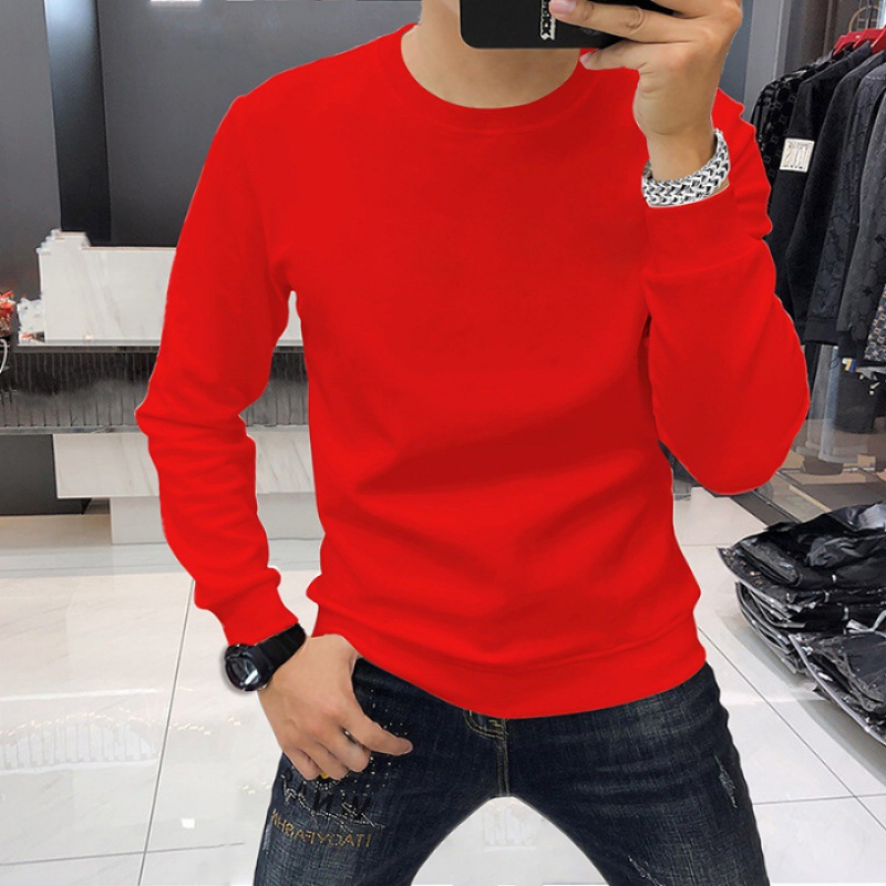 Solid color sweatshirt autumn and winter round neck long sleeve bottoming shirt - Picture 9 of 11