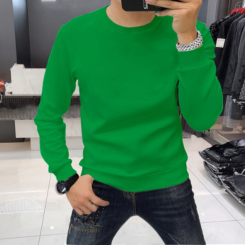 Solid color sweatshirt autumn and winter round neck long sleeve bottoming shirt - Picture 10 of 11