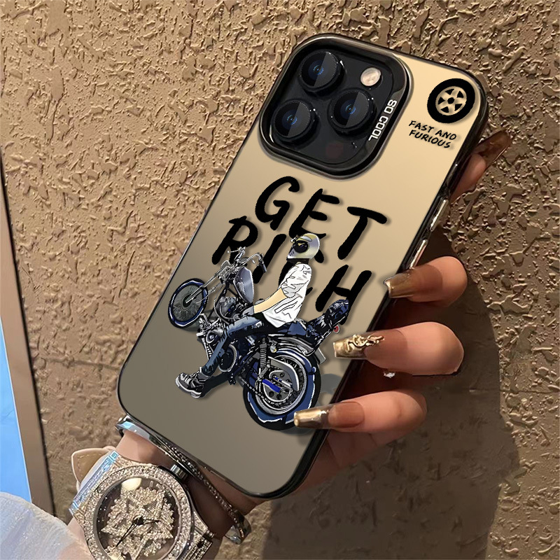 Hot For iPhone 16max trendy men's motorcycle 12 color silver MD protective case - Picture 25 of 34