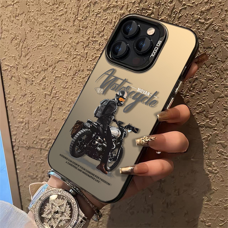 Hot For iPhone 16max trendy men's motorcycle 12 color silver MD protective case - Picture 26 of 34