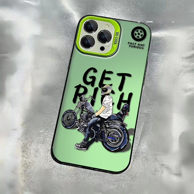 Hot For iPhone 16max trendy men's motorcycle 12 color silver MD protective case - Picture 29 of 34