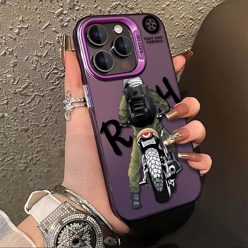 Hot For iPhone 16max trendy men's motorcycle 12 color silver MD protective case - Picture 34 of 34