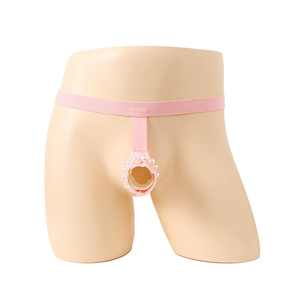 Sexy ropa interior calzoncillos Sissy calzoncillos de encaje con cuentas anillo tórico de encaje para hombre - Imagen 24 de 32