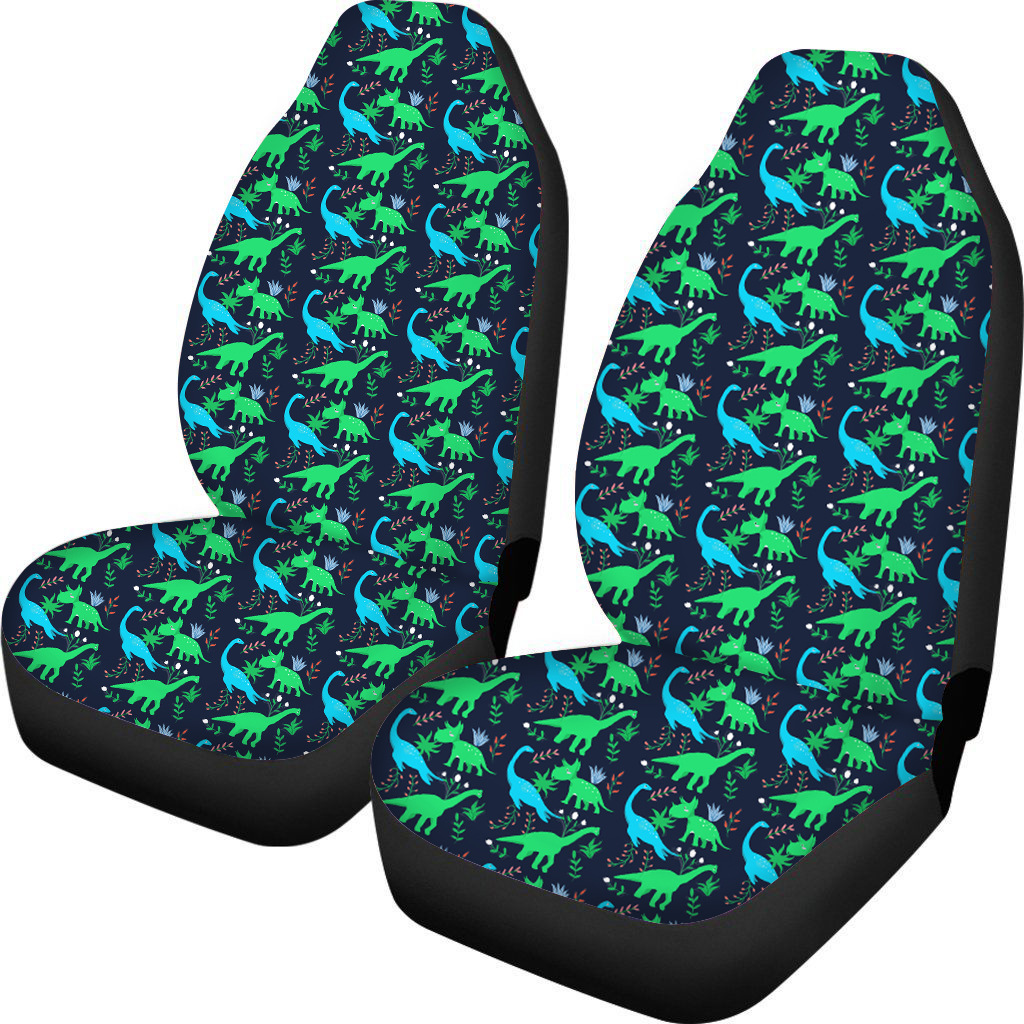 Universal Front Car Seat Covers Full Set of 2 Butterfly Dinosaur Pattern - Picture 8 of 10