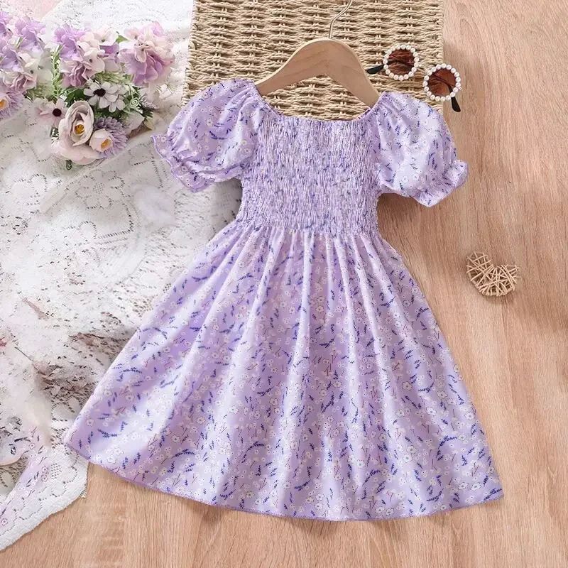 Snow White New Summer Girls' Sleeveless Dress Baby Print Flower Dress - Picture 25 of 31