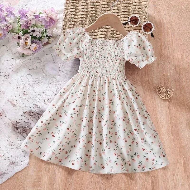 Snow White New Summer Girls' Sleeveless Dress Baby Print Flower Dress - Picture 28 of 31