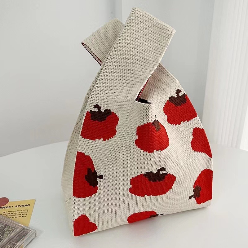 Knitted bag women's knitted handbag tote bag polyester woven bag panda bag - Picture 25 of 26