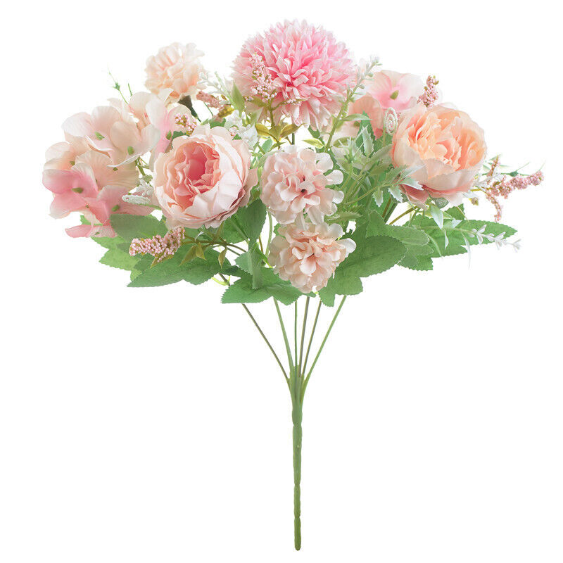 Silk Peony Artificial Fake Flowers Bunch 7Heads Bouquet Floral for Wedding Party