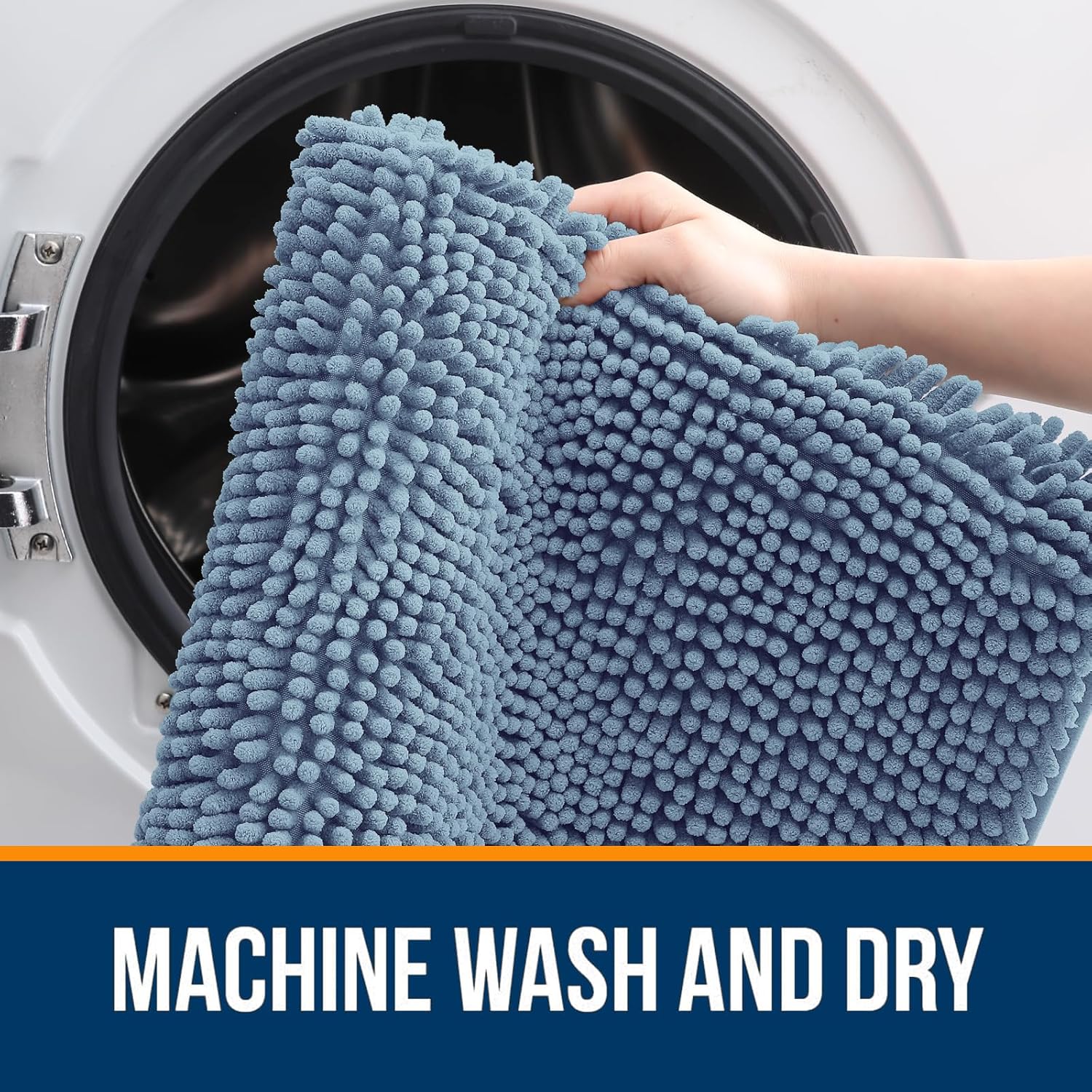 Extra Soft Absorbent Chenille Bath Rugs, Rubber Backing Quick Dry Bathroom Rugs - Picture 29 of 293