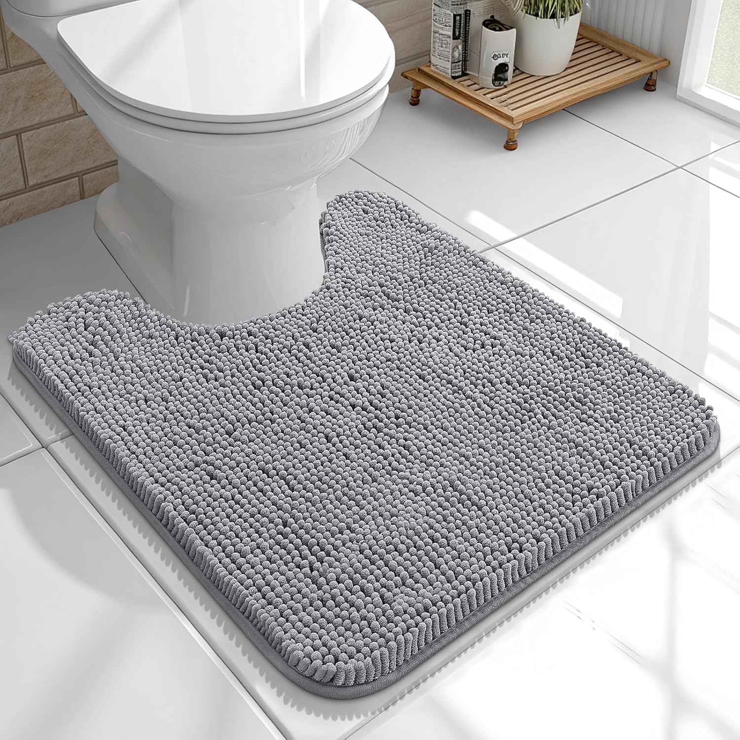 Extra Soft Absorbent Chenille Bath Rugs, Rubber Backing Quick Dry Bathroom Rugs - Picture 33 of 293