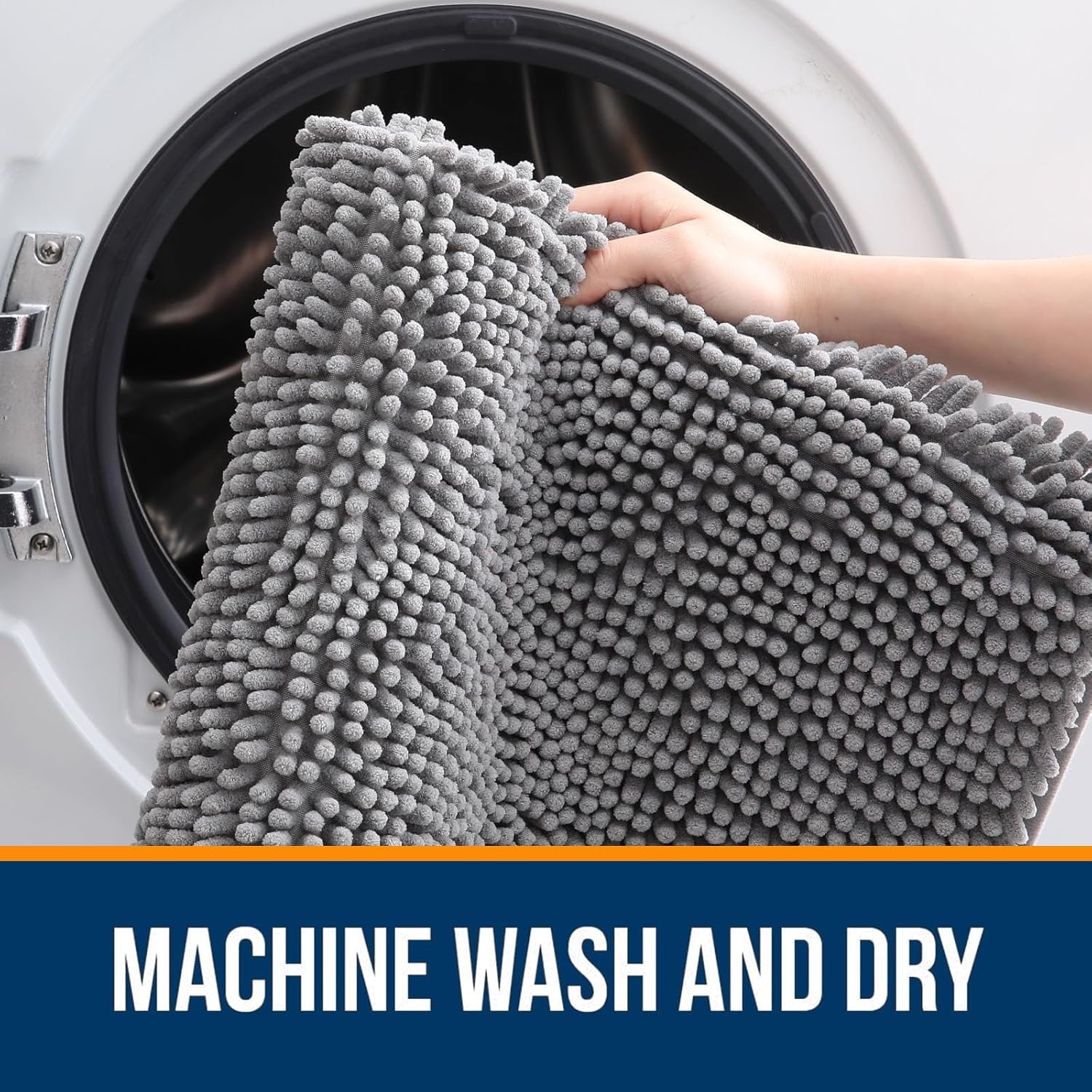 Extra Soft Absorbent Chenille Bath Rugs, Rubber Backing Quick Dry Bathroom Rugs - Picture 37 of 293