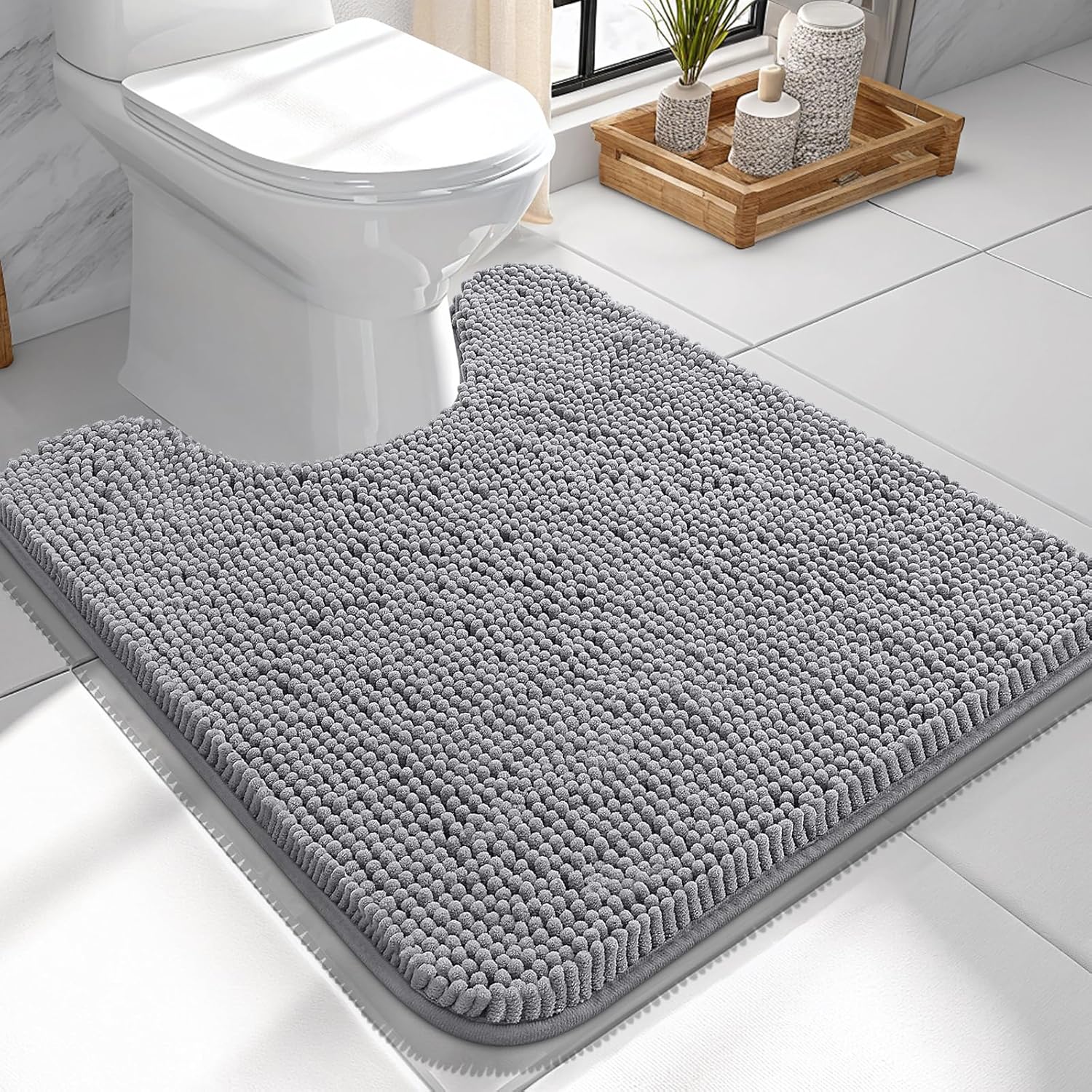 Extra Soft Absorbent Chenille Bath Rugs, Rubber Backing Quick Dry Bathroom Rugs - Picture 43 of 293