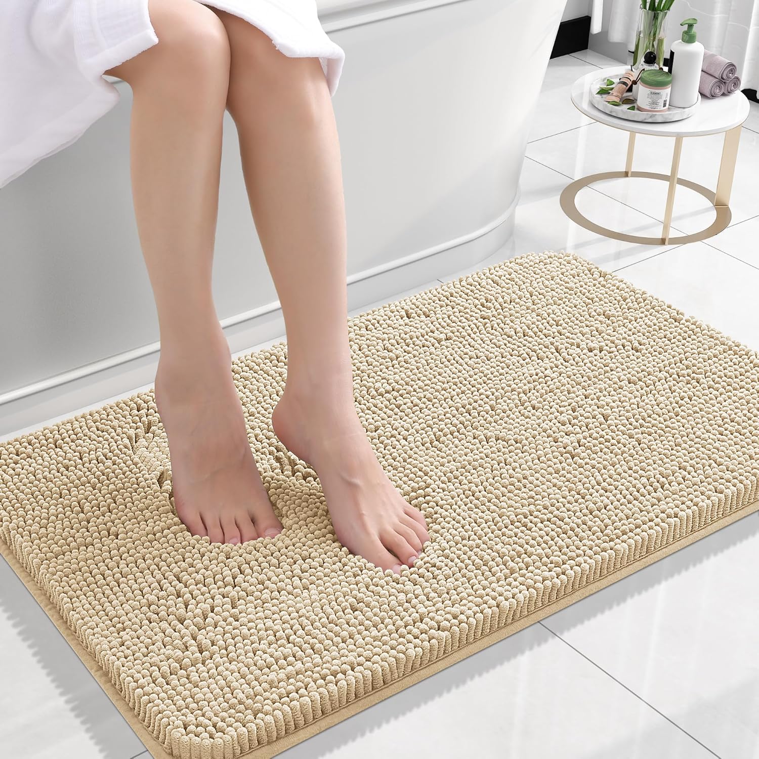 Extra Soft Absorbent Chenille Bath Rugs, Rubber Backing Quick Dry Bathroom Rugs - Picture 51 of 293