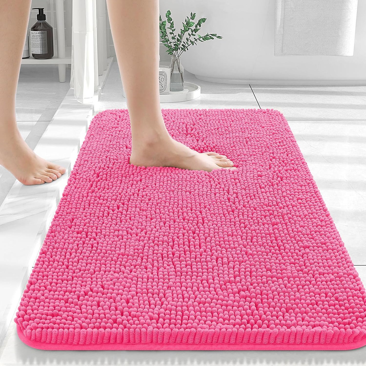 Extra Soft Absorbent Chenille Bath Rugs, Rubber Backing Quick Dry Bathroom Rugs - Picture 63 of 293