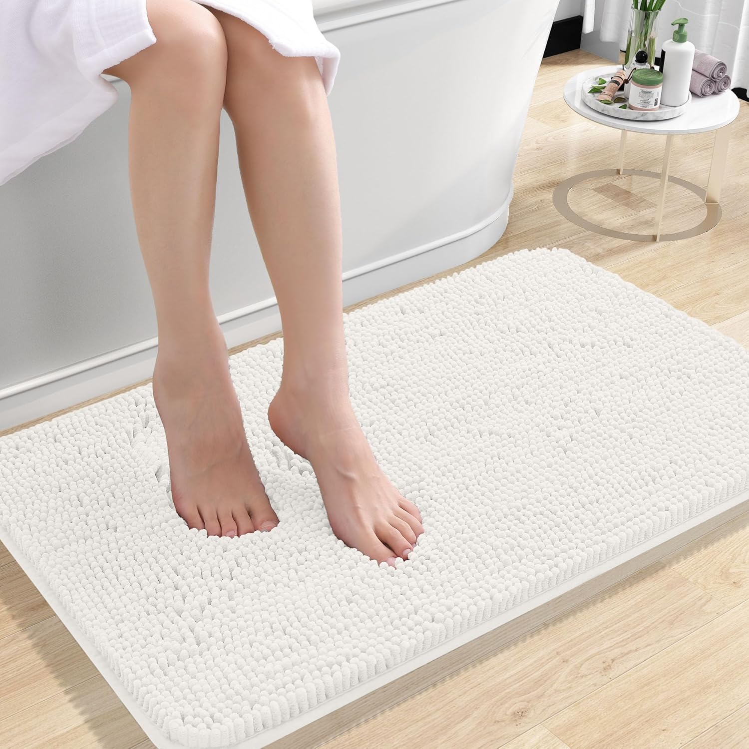 Extra Soft Absorbent Chenille Bath Rugs, Rubber Backing Quick Dry Bathroom Rugs - Picture 65 of 293