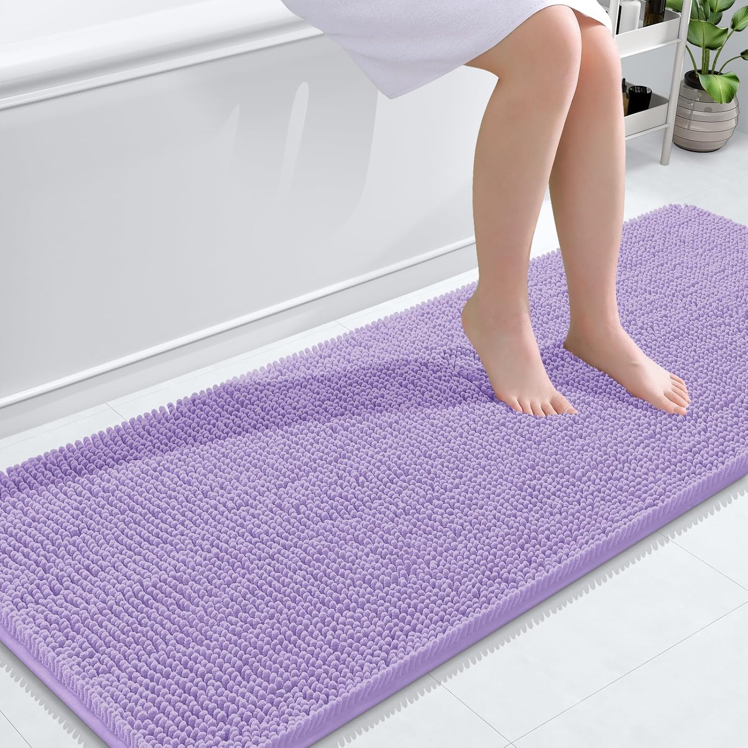 Extra Soft Absorbent Chenille Bath Rugs, Rubber Backing Quick Dry Bathroom Rugs - Picture 75 of 293