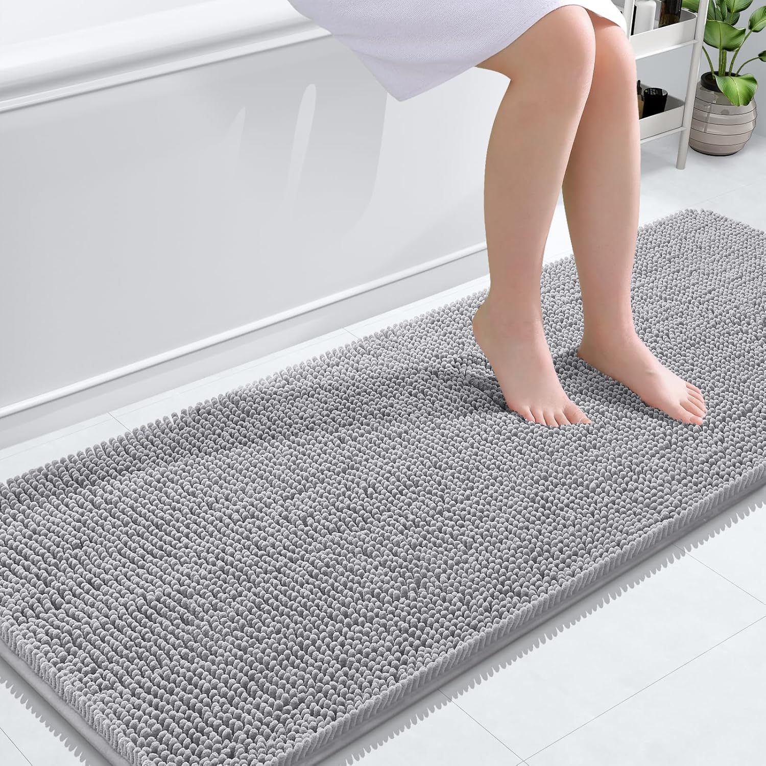 Extra Soft Absorbent Chenille Bath Rugs, Rubber Backing Quick Dry Bathroom Rugs - Picture 84 of 293