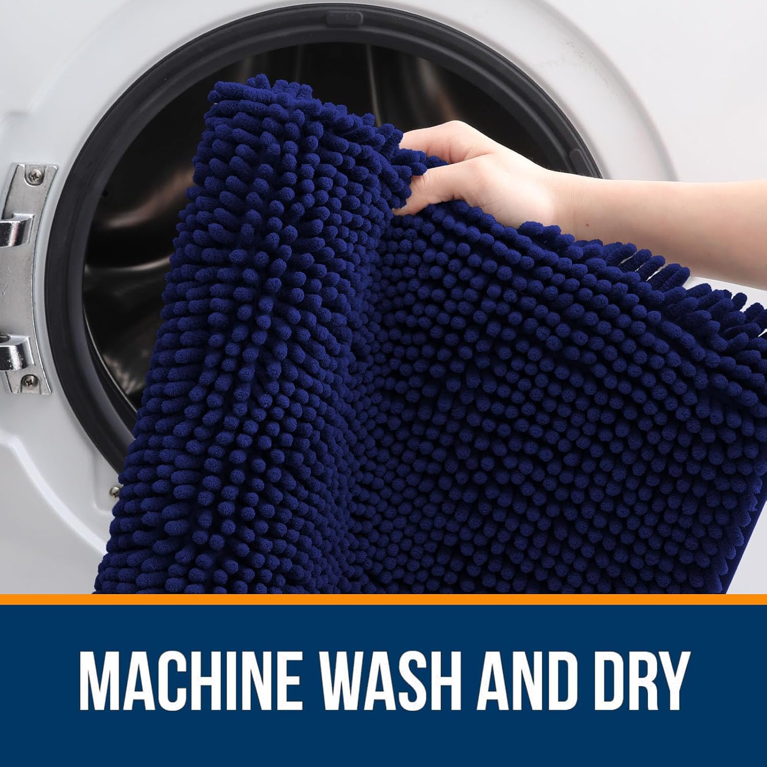 Extra Soft Absorbent Chenille Bath Rugs, Rubber Backing Quick Dry Bathroom Rugs - Picture 97 of 293