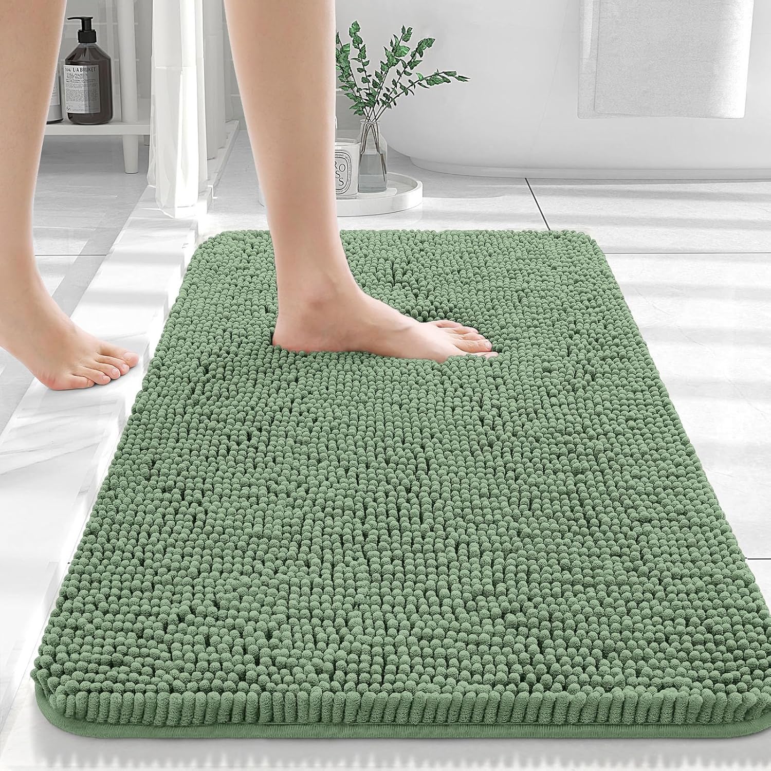 Extra Soft Absorbent Chenille Bath Rugs, Rubber Backing Quick Dry Bathroom Rugs - Picture 102 of 293