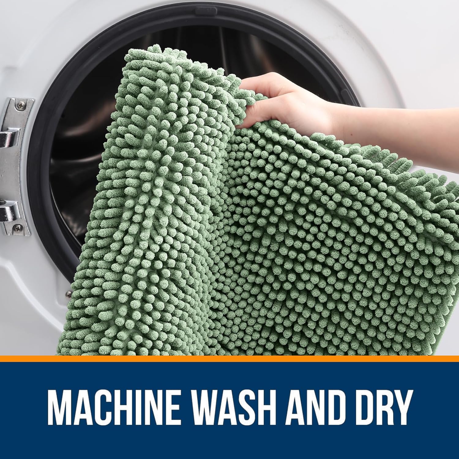 Extra Soft Absorbent Chenille Bath Rugs, Rubber Backing Quick Dry Bathroom Rugs - Picture 106 of 293