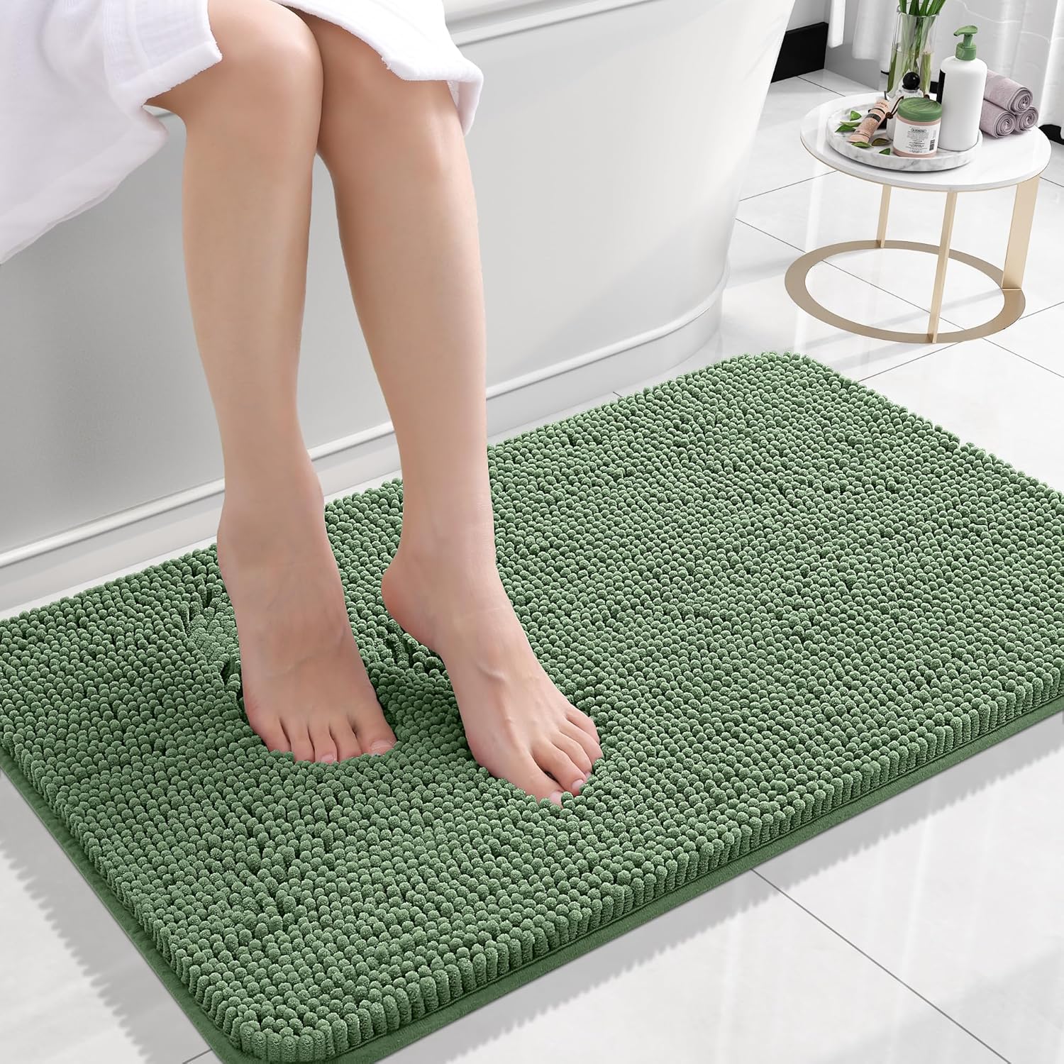 Extra Soft Absorbent Chenille Bath Rugs, Rubber Backing Quick Dry Bathroom Rugs - Picture 109 of 293