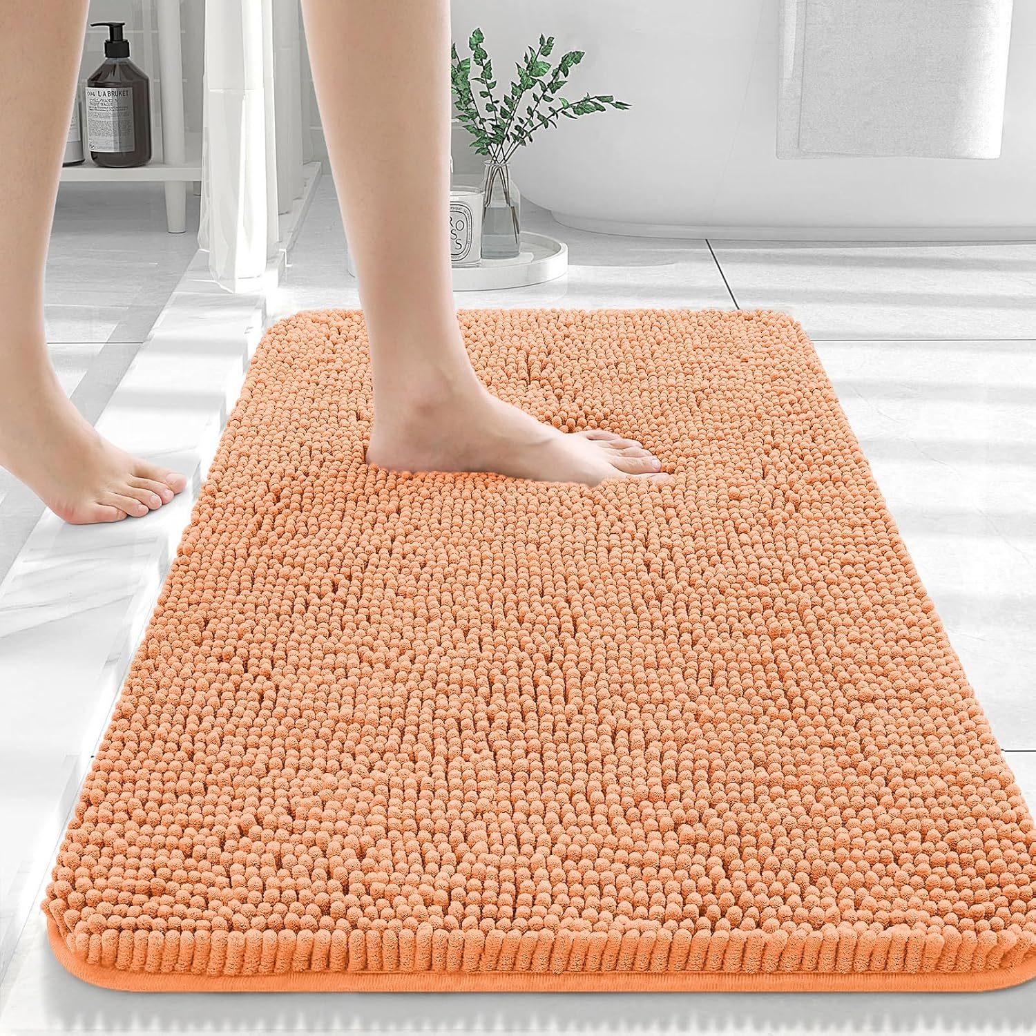 Extra Soft Absorbent Chenille Bath Rugs, Rubber Backing Quick Dry Bathroom Rugs - Picture 110 of 293