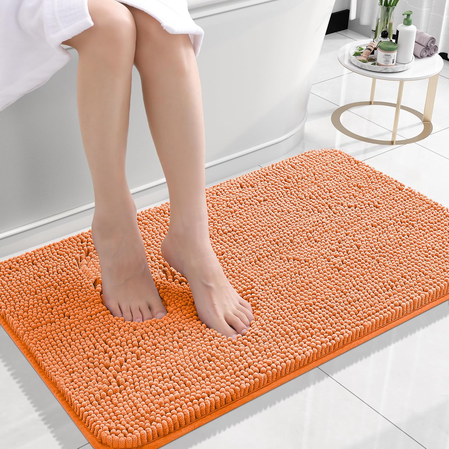 Extra Soft Absorbent Chenille Bath Rugs, Rubber Backing Quick Dry Bathroom Rugs - Picture 117 of 293