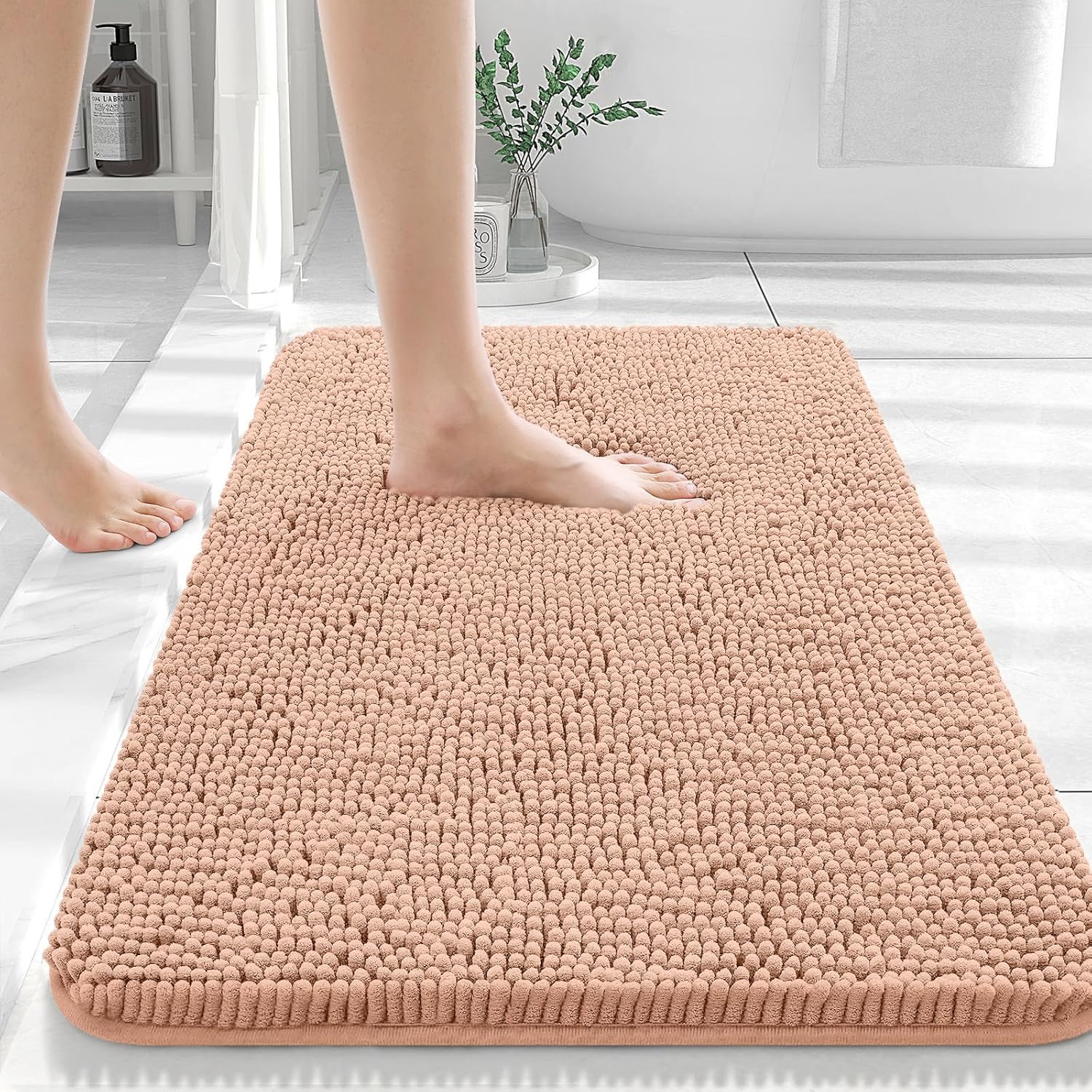 Extra Soft Absorbent Chenille Bath Rugs, Rubber Backing Quick Dry Bathroom Rugs - Picture 125 of 293