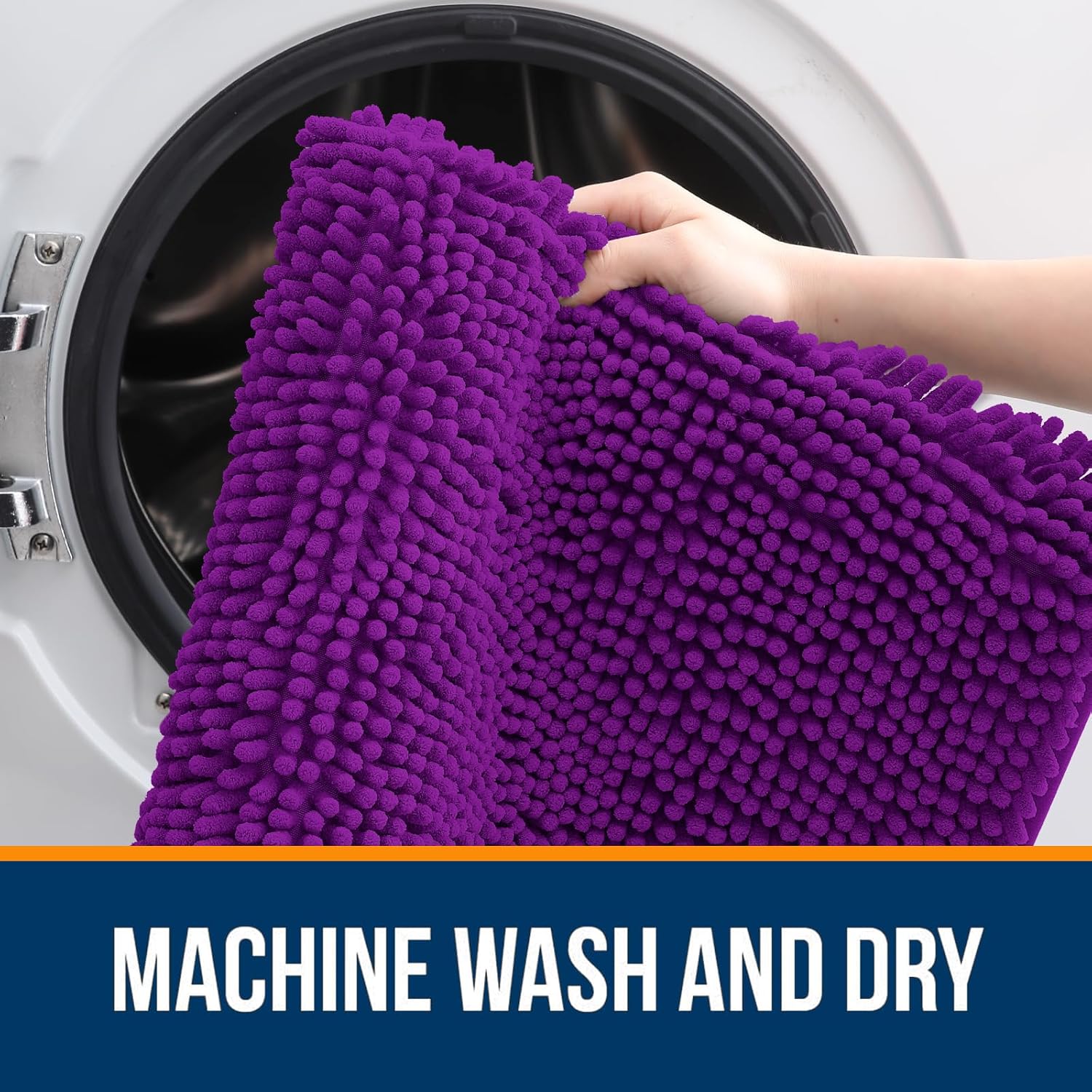 Extra Soft Absorbent Chenille Bath Rugs, Rubber Backing Quick Dry Bathroom Rugs - Picture 157 of 293